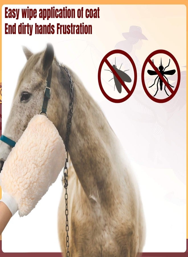Sunnymove Fleece Applicator Wipe Mitt for Horses Lambskin Wool Grooming Mitts for Tack Cleaning Glove Soft White Mitts for Horse Bathing, Spreading Hair Treatments, Leather Care or Sensitive Horses and Dogs - Image 4